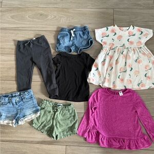 Girls 2T Clothing Bundle shorts and tops